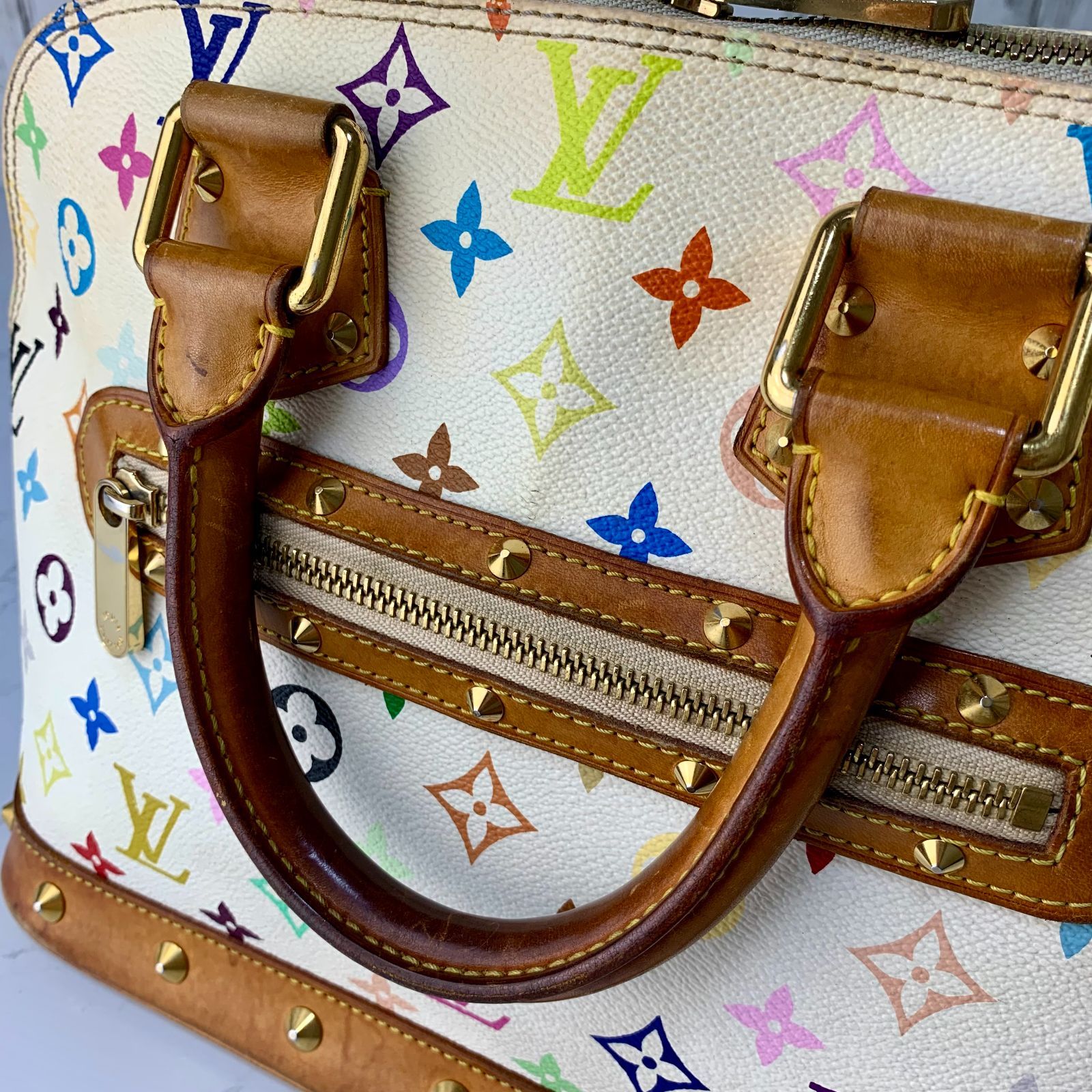LOUIS VUITTON アルマ 村上隆 コラボ マルチカラー ハンドバッグ 