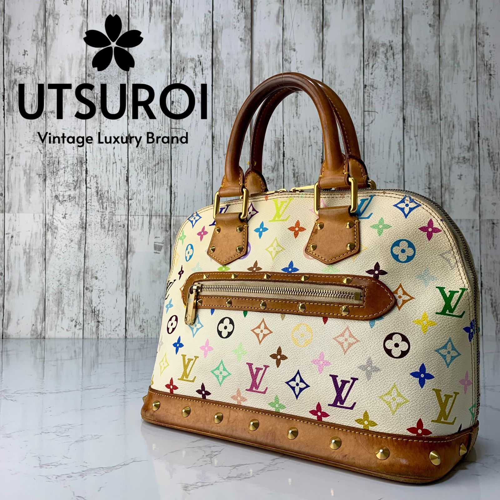 LOUIS VUITTON アルマ 村上隆 コラボ マルチカラー ハンドバッグ 