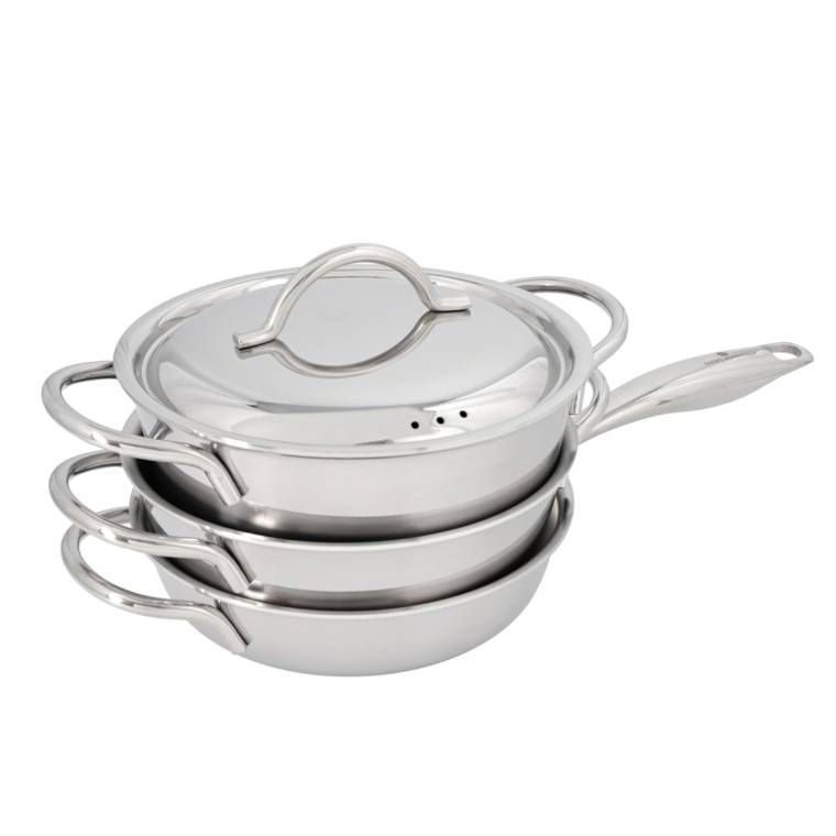 【訳あり】CookBest 鍋 フライパン まとめ売り タ クックズエッセンシャルズ 5層ステンレス 鍋・フライパン4点セット