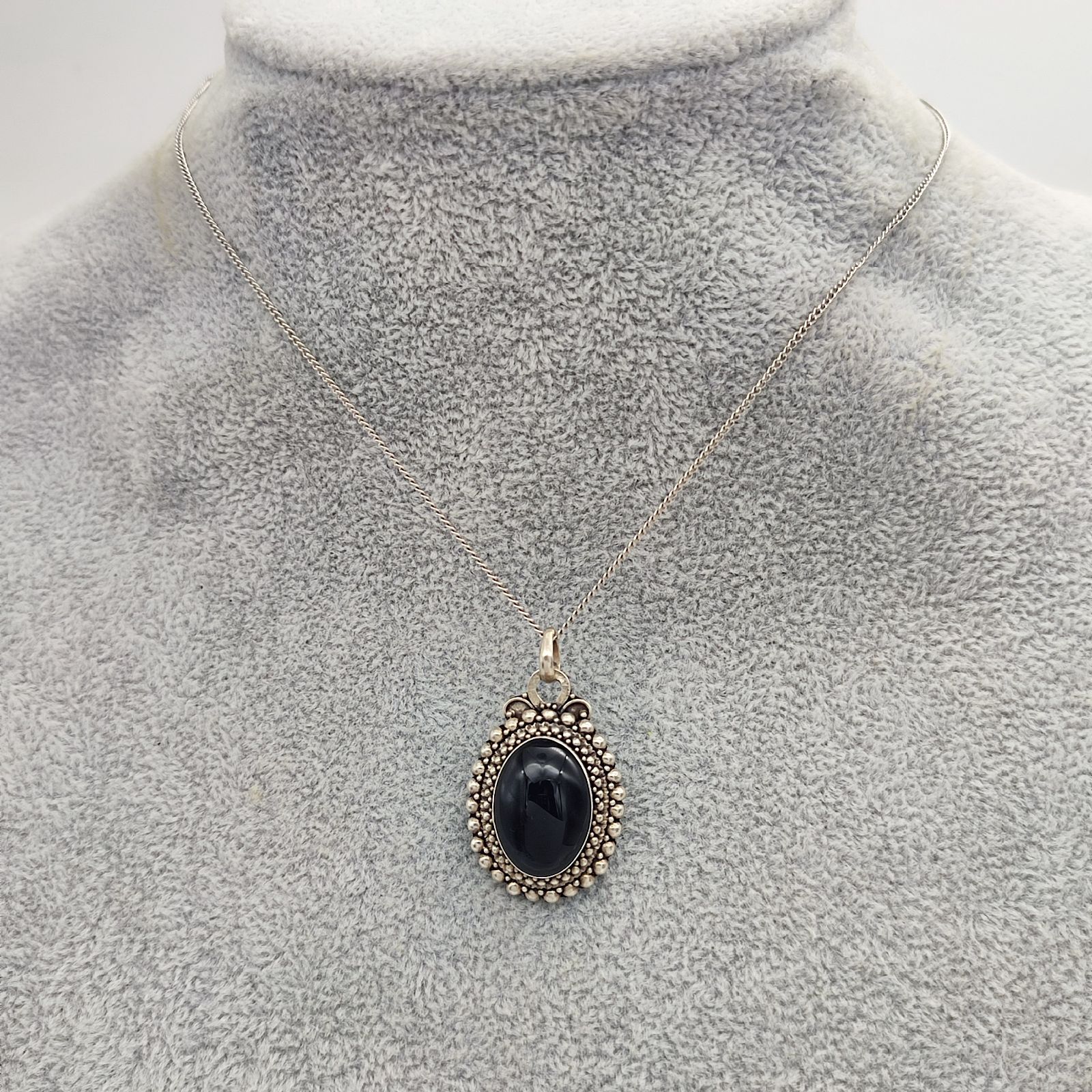美品】オニキスネックレストップ シルバー925 STERLING 7.1g - メルカリ