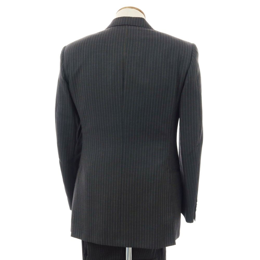 【中古】サルトリア パルテノペア Sartoria Partenopea ウール ストライプ 3つボタンスーツ ダークグレーxオレンジ【サイズ46】【メンズ】 中古】サルトリア パルテノペア Sartoria Partenopea ウール