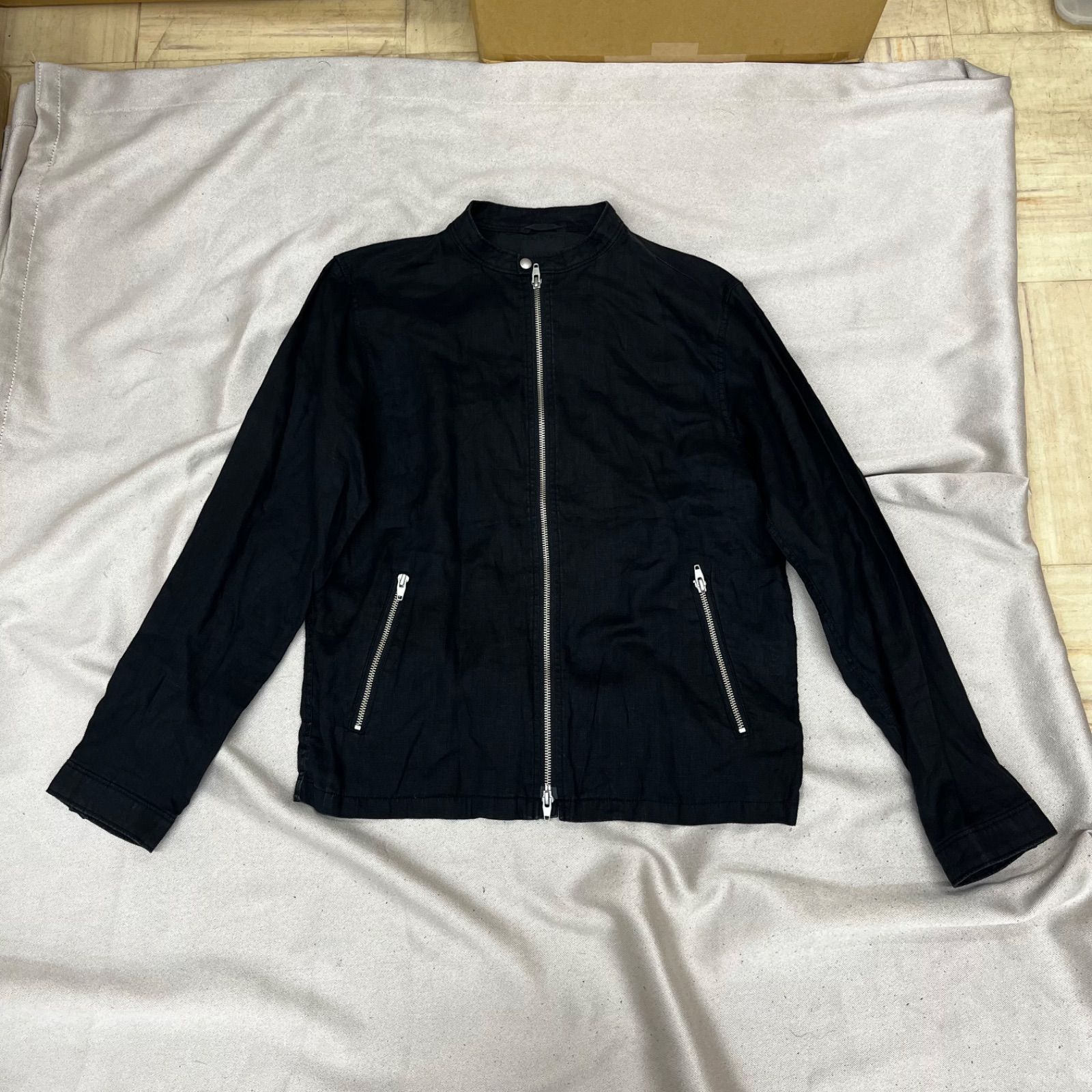 beams ビームス リネンシングルライダースジャケット フレンチリネン 
