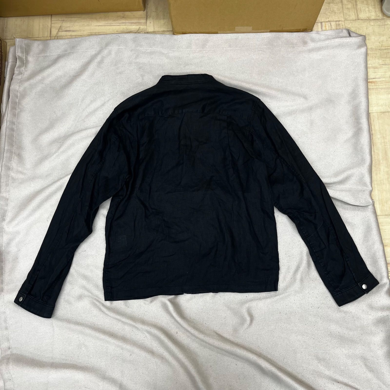 beams ビームス リネンシングルライダースジャケット フレンチリネン 