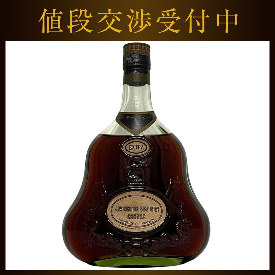 Hennessy　エクストラ　EXTRA　金キャップ　グリーンボトル　箱無し Hennessy エクストラ EXTRA 金キャップ グリーンボトル 箱無し 【公式