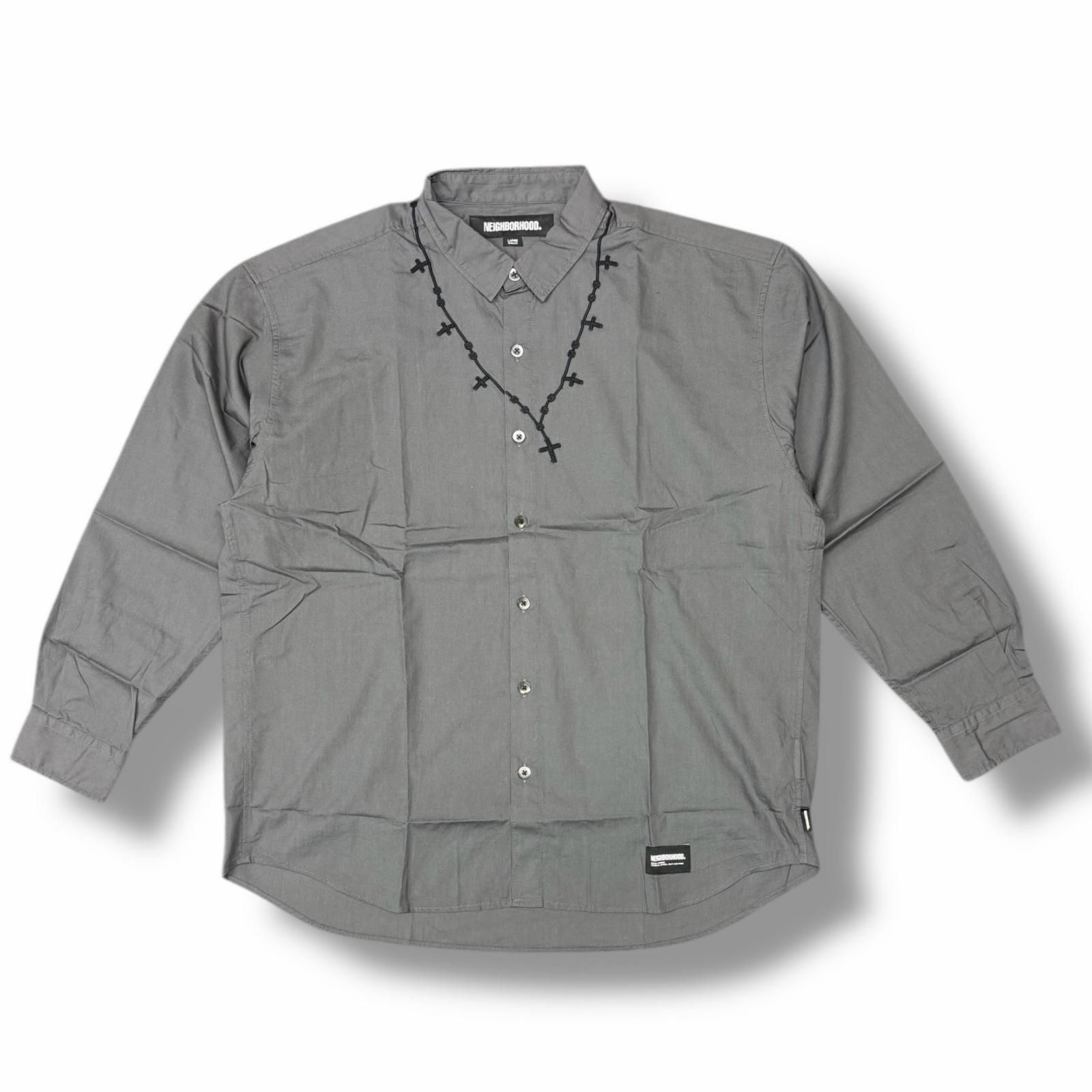 未使用 NEIGHBORHOOD 22AW CROSS EMBROIDERY SHIRT LS クロスエン