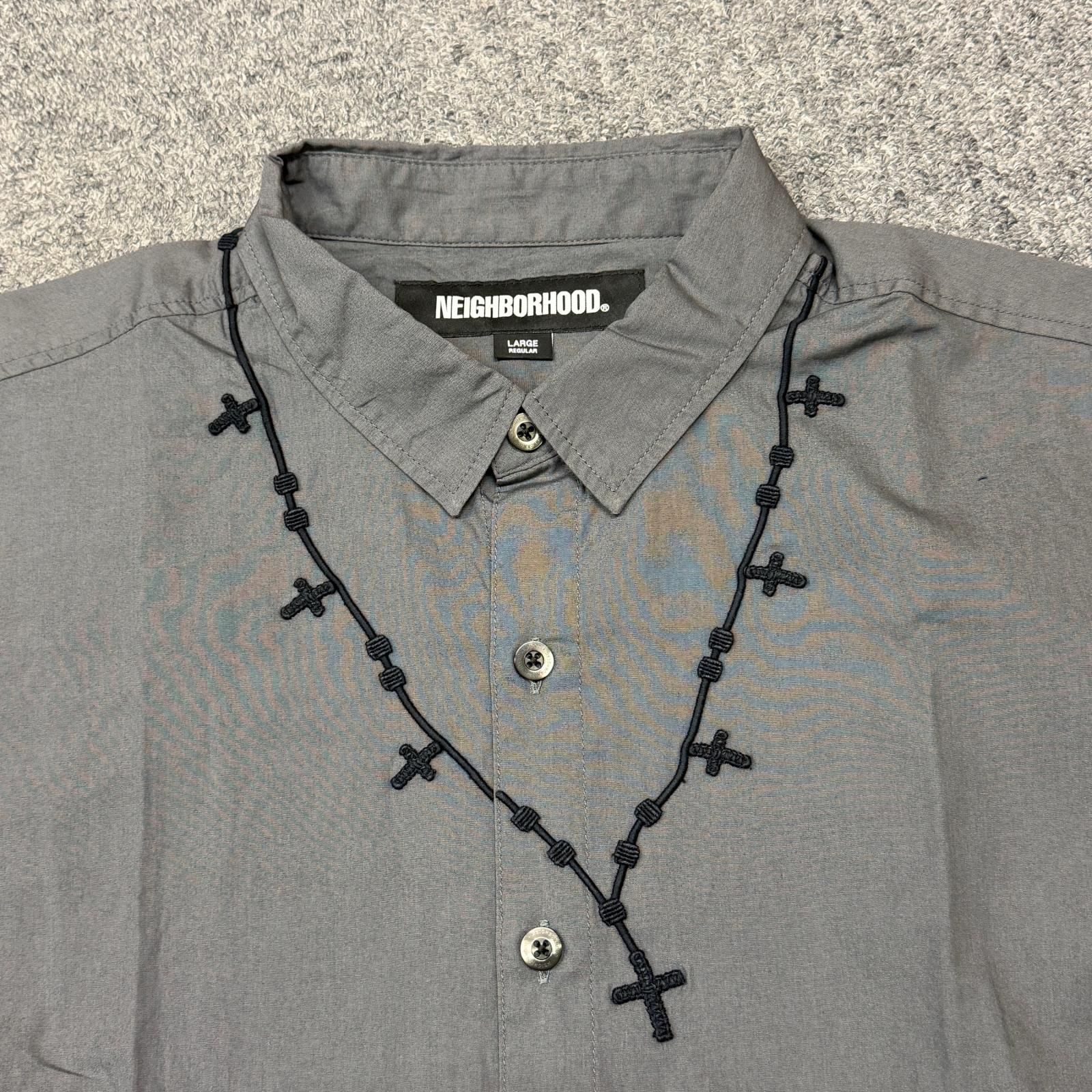 NEIGHBORHOOD 長袖シャツ クロスネックレス付き 未使用 NEIGHBORHOOD 22AW CROSS EMBROIDERY SHIRT LS クロスエン