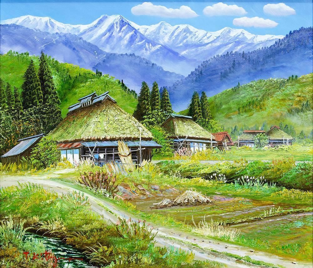 【真作】絵画　山本雅勝　油彩10号　那須高原　雄大な山と秋の風景　W159 Yahoo!オークション - 「那須高原」絵画 (美術品) の落札相場・落札価格