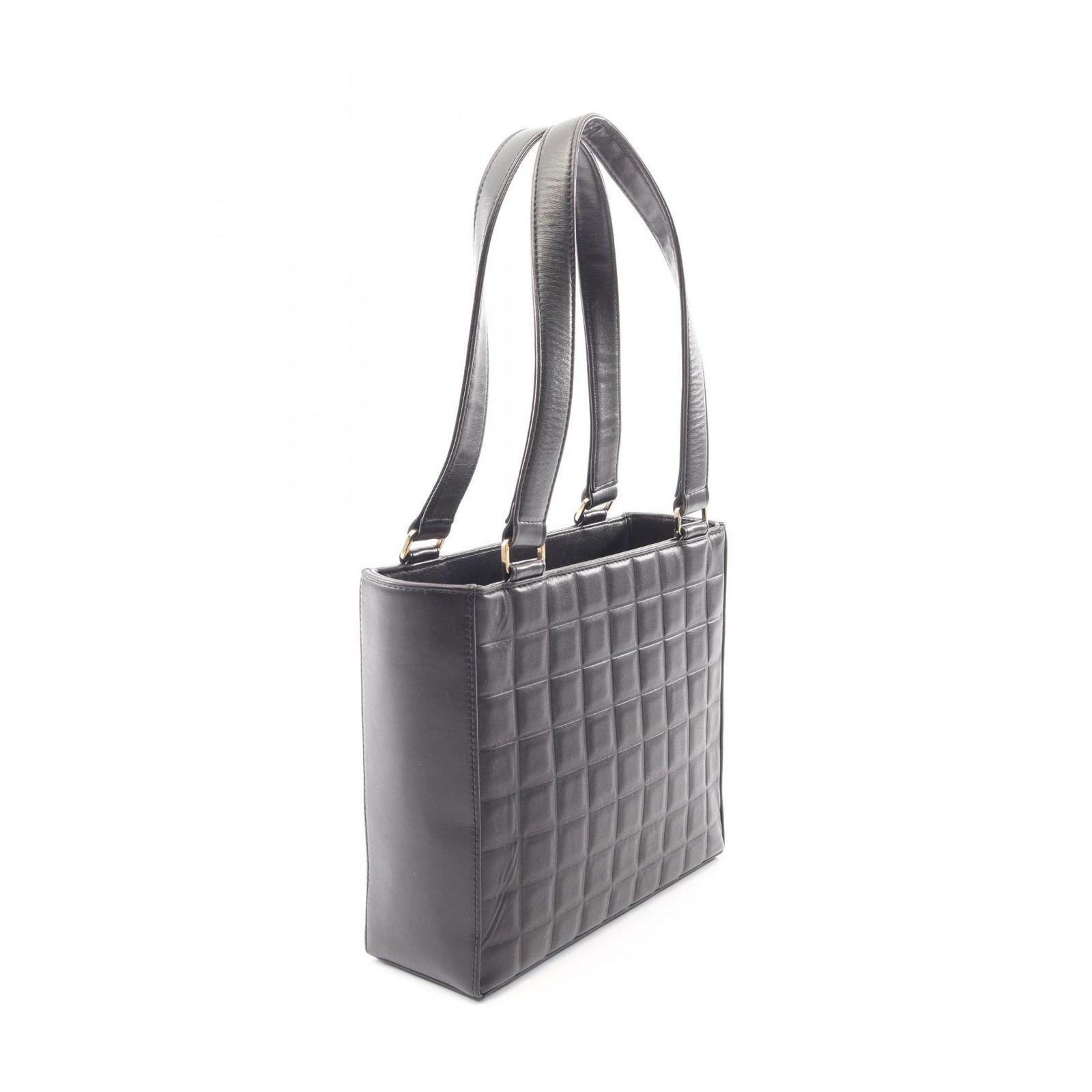 シャネル CHANEL トートバッグ チョコバー A17809 ブラック ラムスキン 
