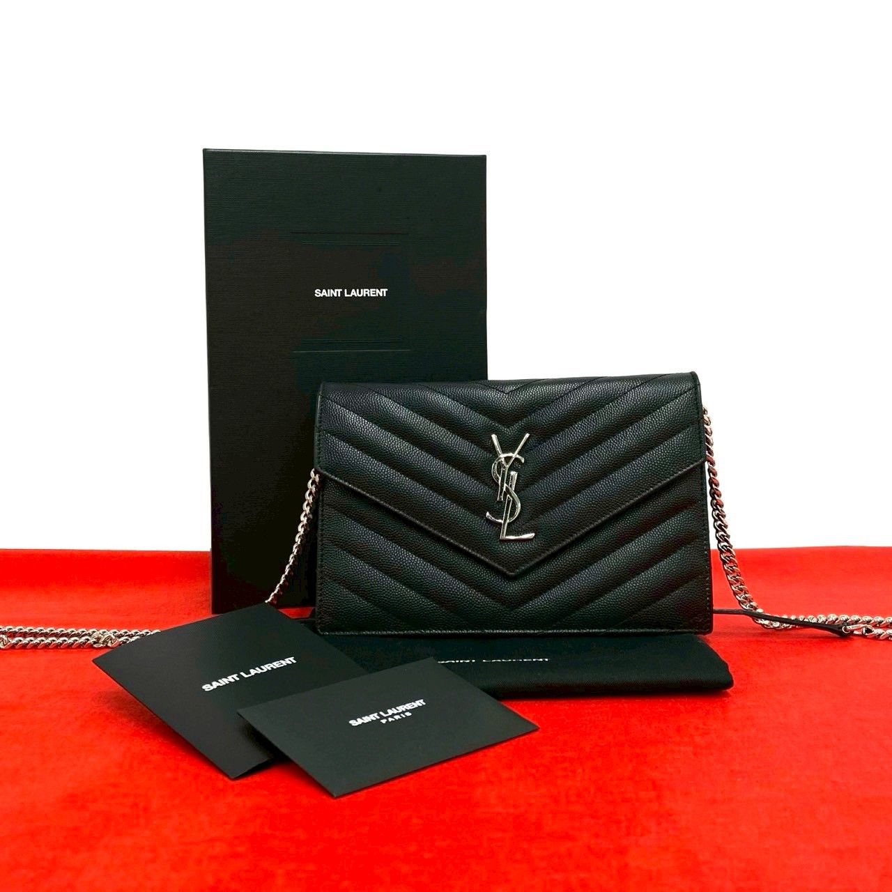 日本セール商品 美品 YSL ブラックレザー ショルダーバッグ 【公式通販】