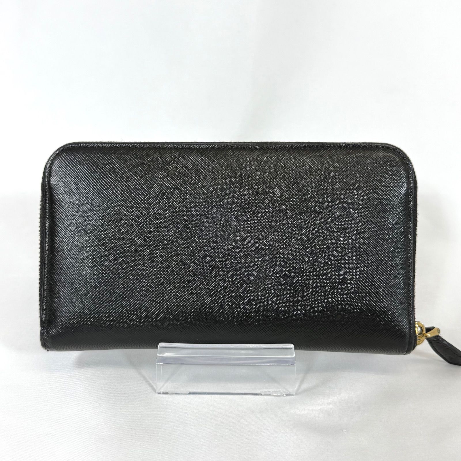美品】PRADA プラダ サフィアーノ リボン ラウンドジップ 長財布 