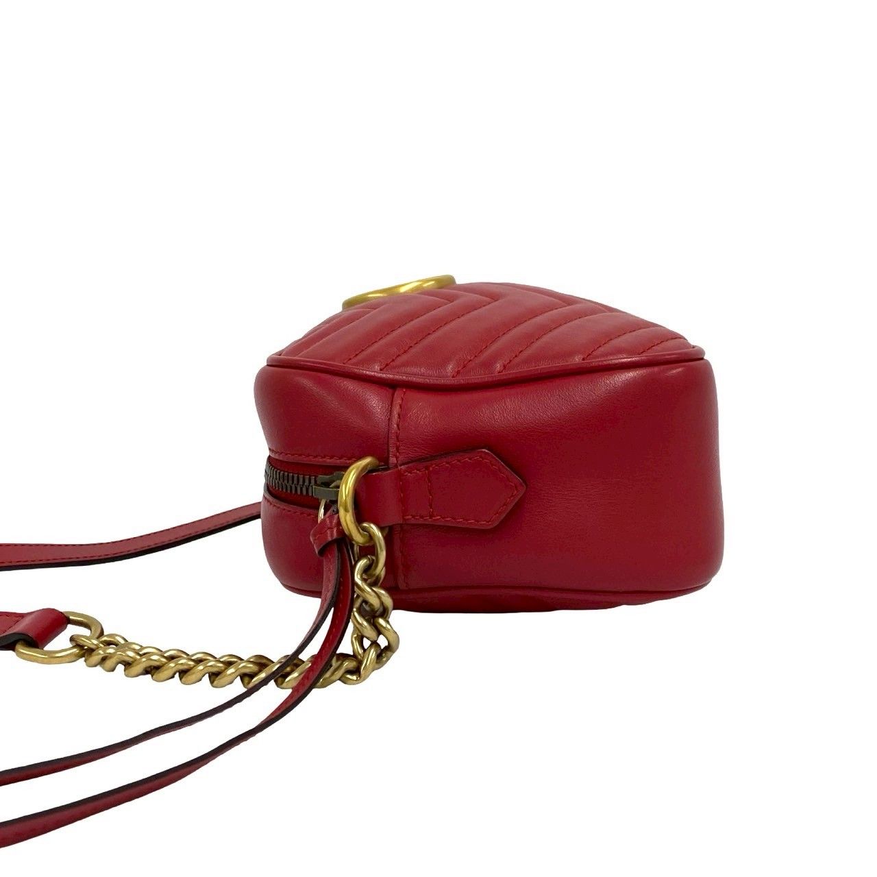 ほぼ未使用 希少品 GUCCI グッチ GGマーモント ロゴ 金具 キルティング