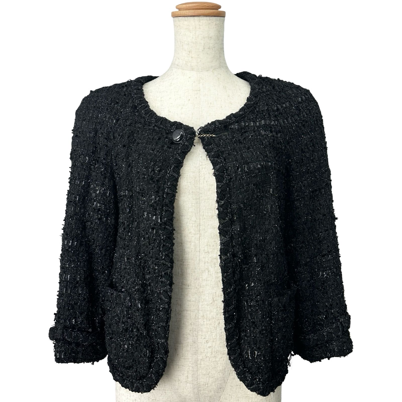 シャネル CHANEL ノーカラーラメツイードジャケット P31656 シャネル CHANEL ノーカラーラメツイードジャケット P31656