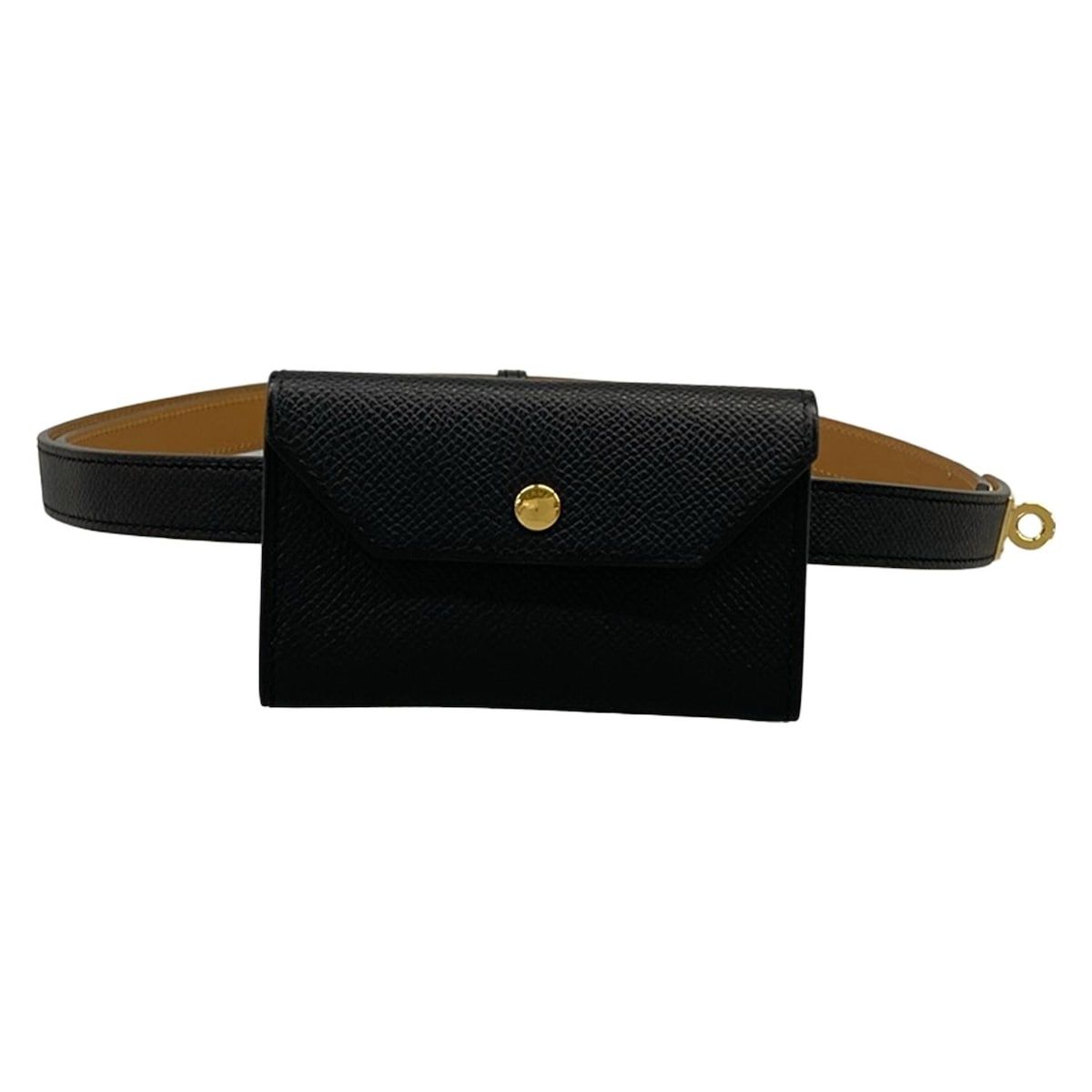 HERMES(エルメス) ベルト美品 ケリーポケット18 黒 ゴールド金具 