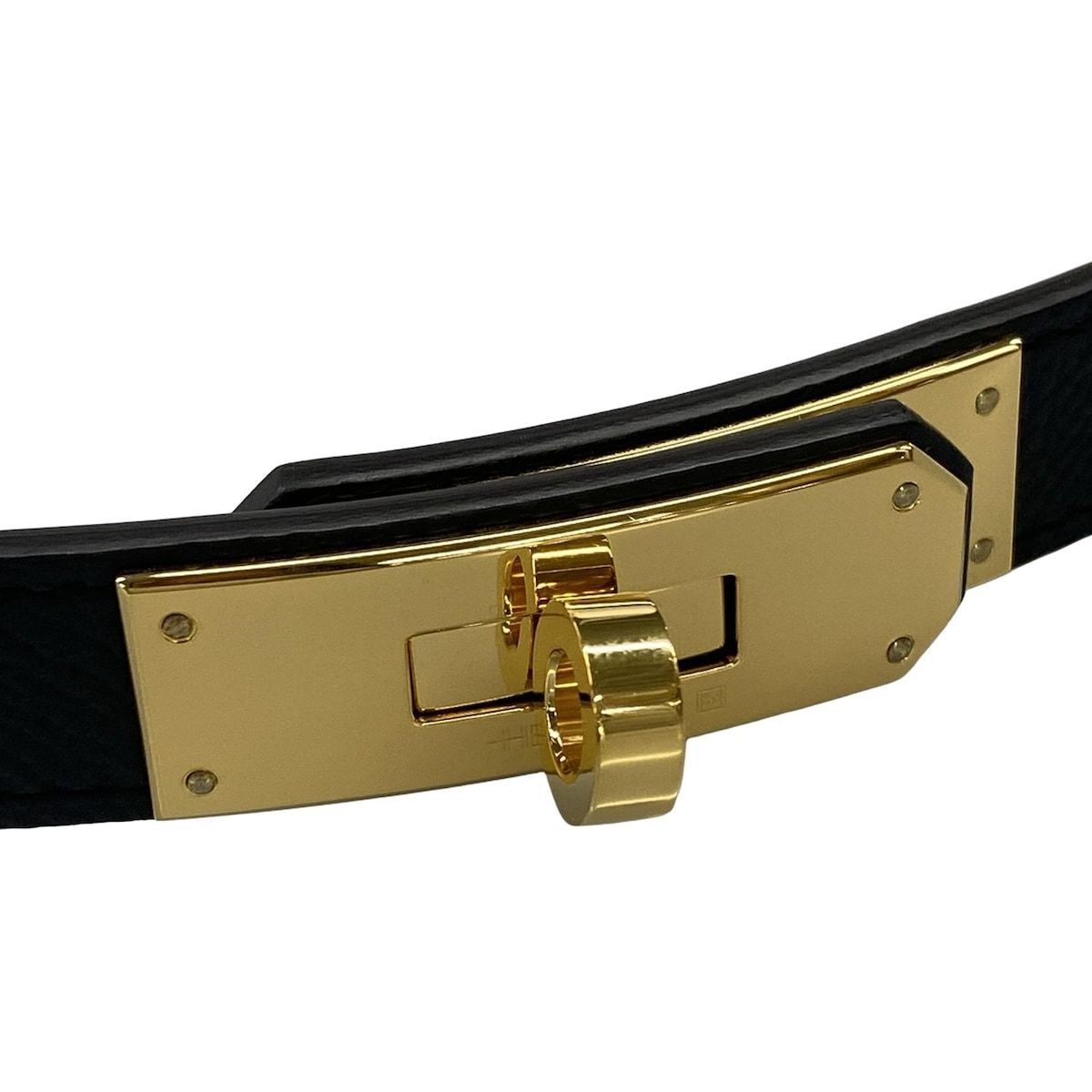 HERMES(エルメス) ベルト美品 ケリーポケット18 黒 ゴールド金具 
