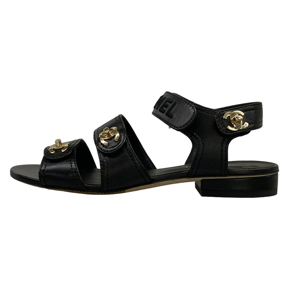 CHANEL(シャネル) サンダル 35 C レディース - G37388 黒 ココ CHANEL(シャネル) サンダル 35 C レディース - G37388 黒 ココ