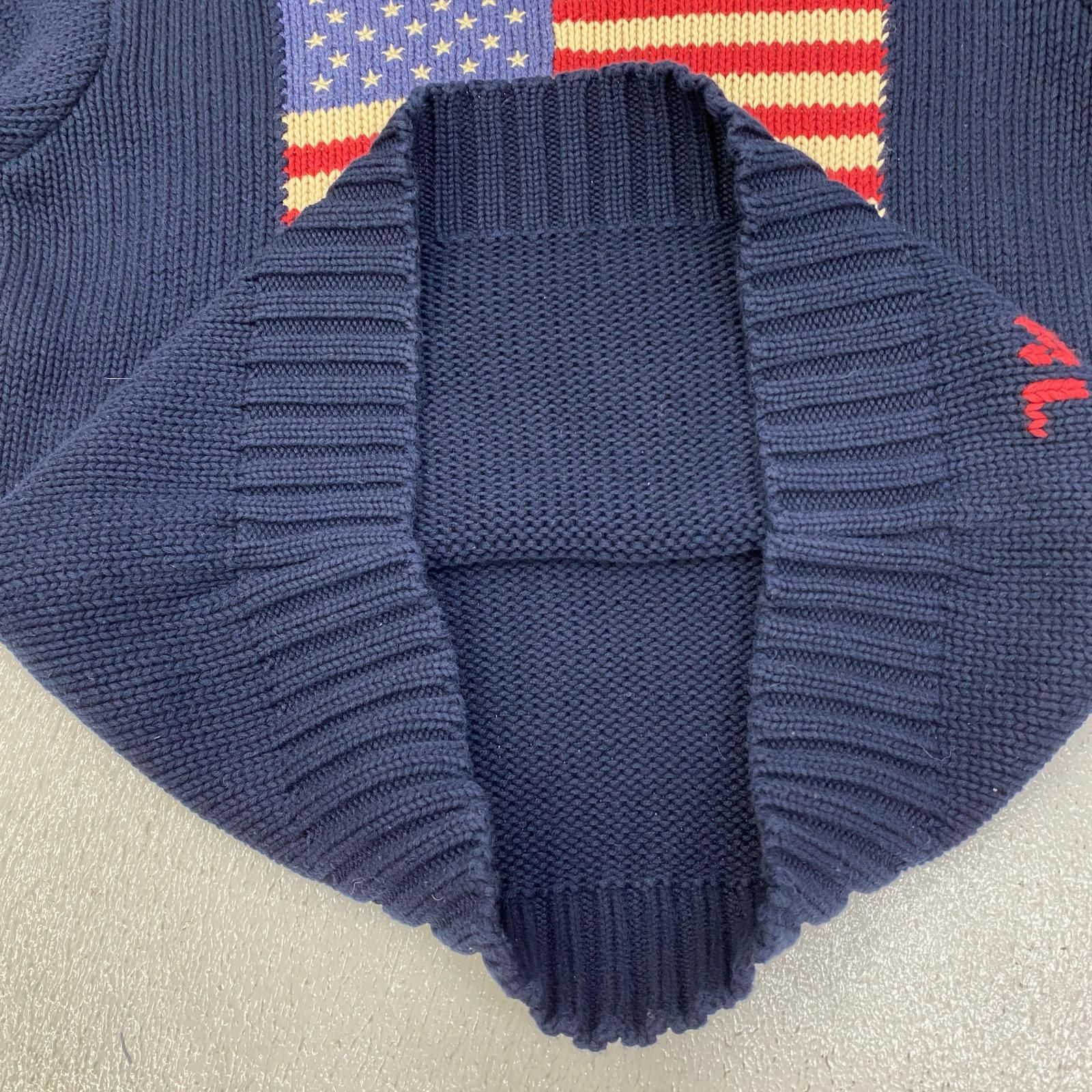 【加古川店】 中古 POLO RALPH LAUREN | ポロ・ラルフローレン ニット 星条旗ニット ネイビー サイズ：L 【101】 加古川店】 中古 POLO RALPH LAUREN | ポロ・ラルフローレン ニット