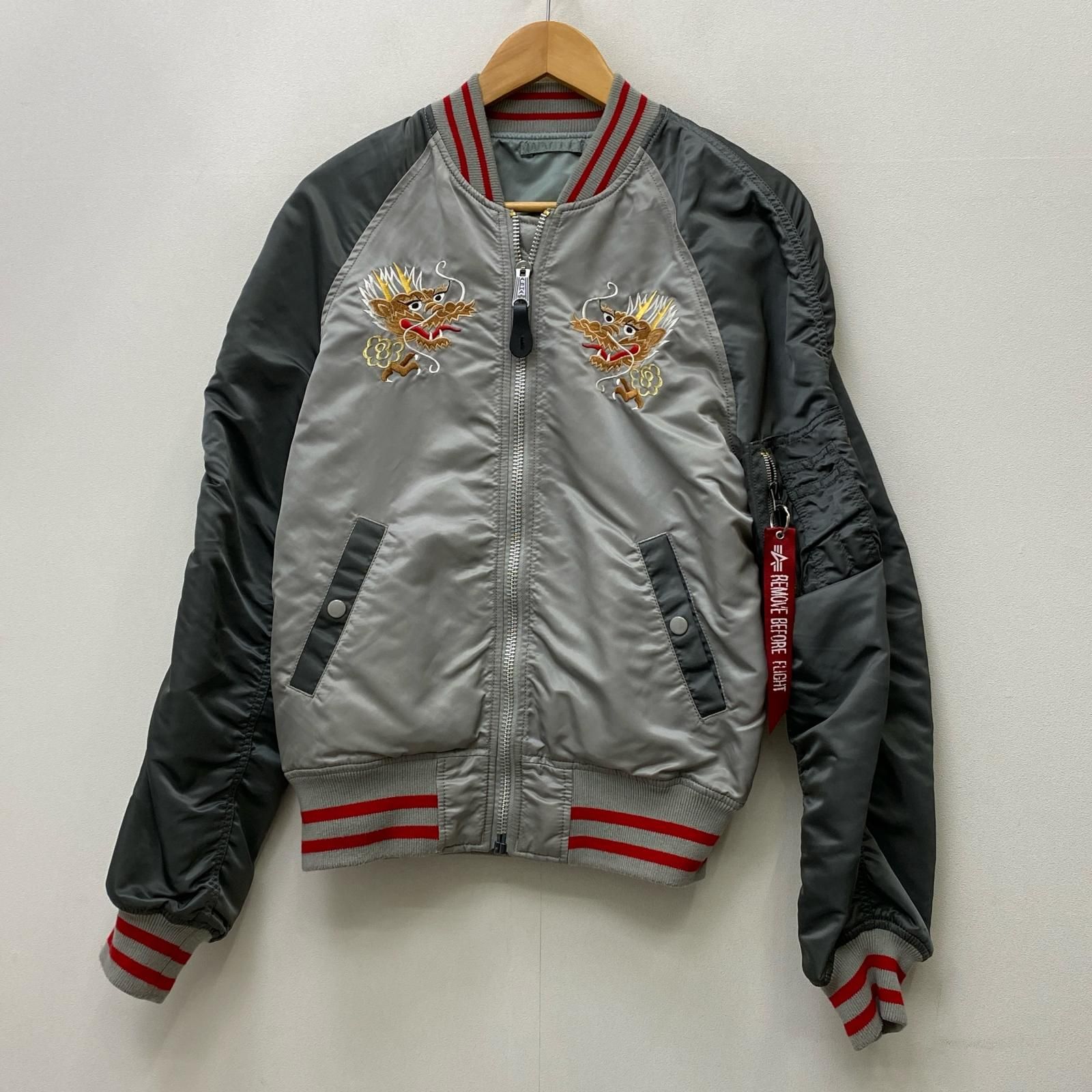 【加古川店】 中古 ALPHA | アルファ ミリタリージャケット MA-1 Souvenir Double Dragon Jacket ta0616-269 グレー サイズ：S 【93】 加古川店】 中古 ALPHA | アルファ ミリタリージャケット MA-1