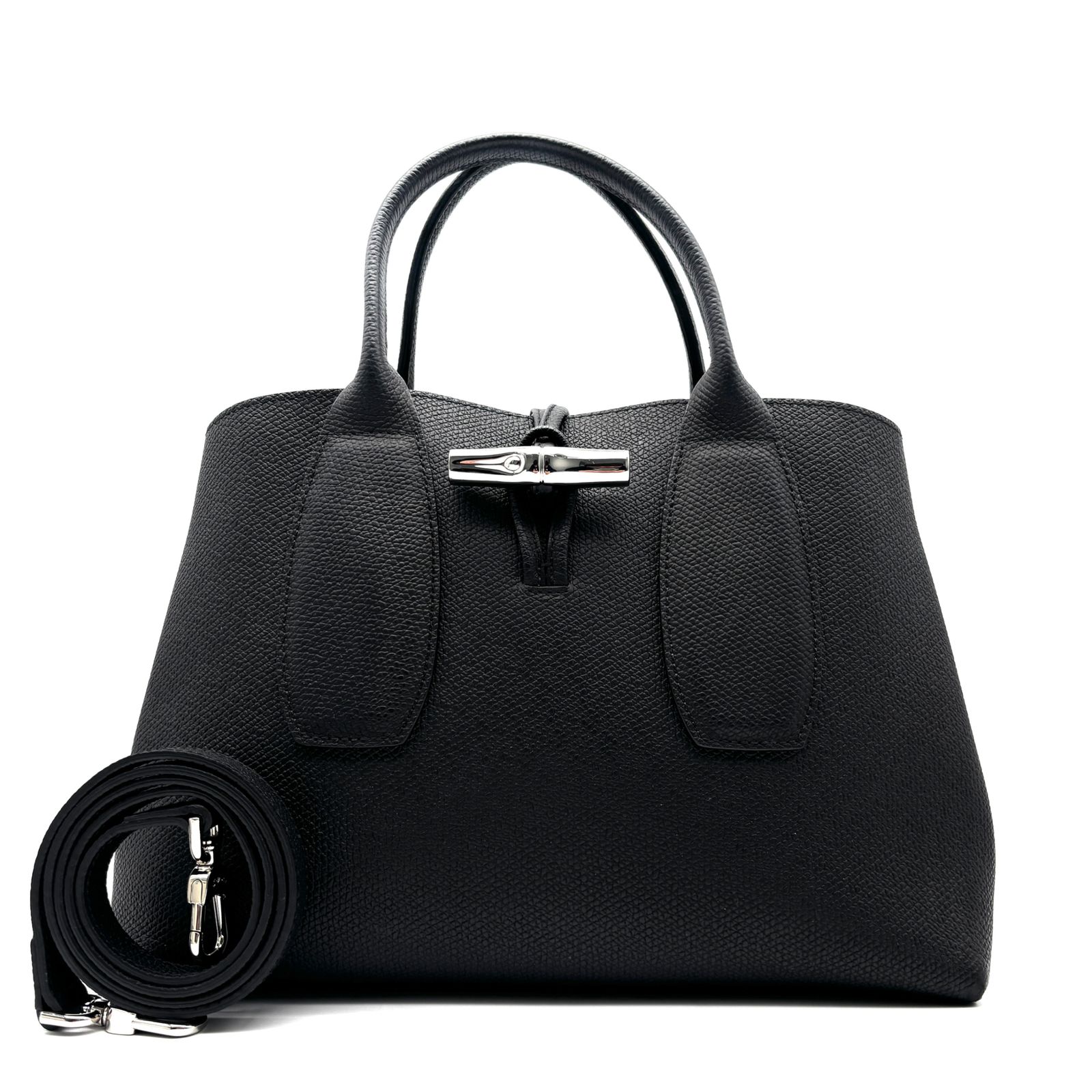 美品 LONGCHAMP ロンシャン ロゾ ハンドバッグ M 2WAY ショルダー 