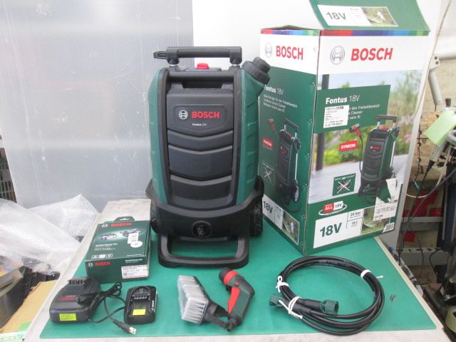 BOSCH/ボッシュ 18Vコードレス洗浄機 Fontus 218H コードレスアウトドア洗浄機バッテリー 充電器付(0317CI)7BT-1S