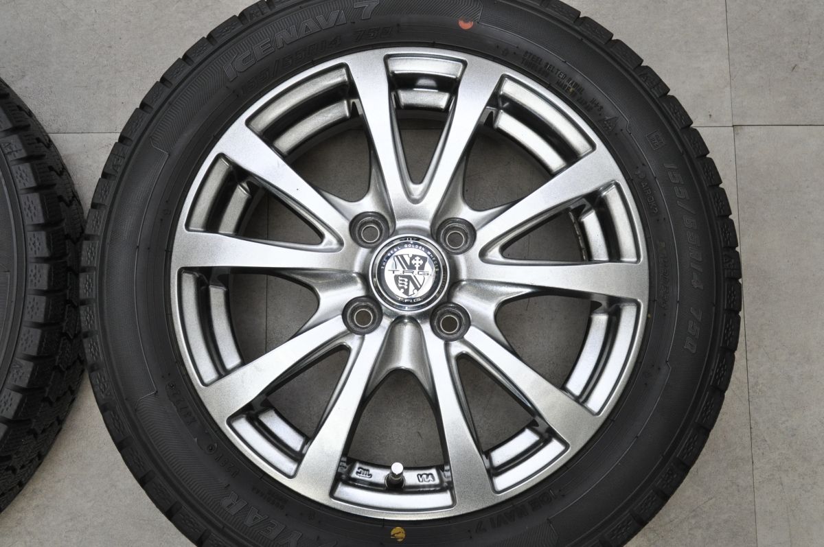 バリ溝】TRG 14in 4.5J +45 PCD100 グッドイヤー アイスナビ7 155