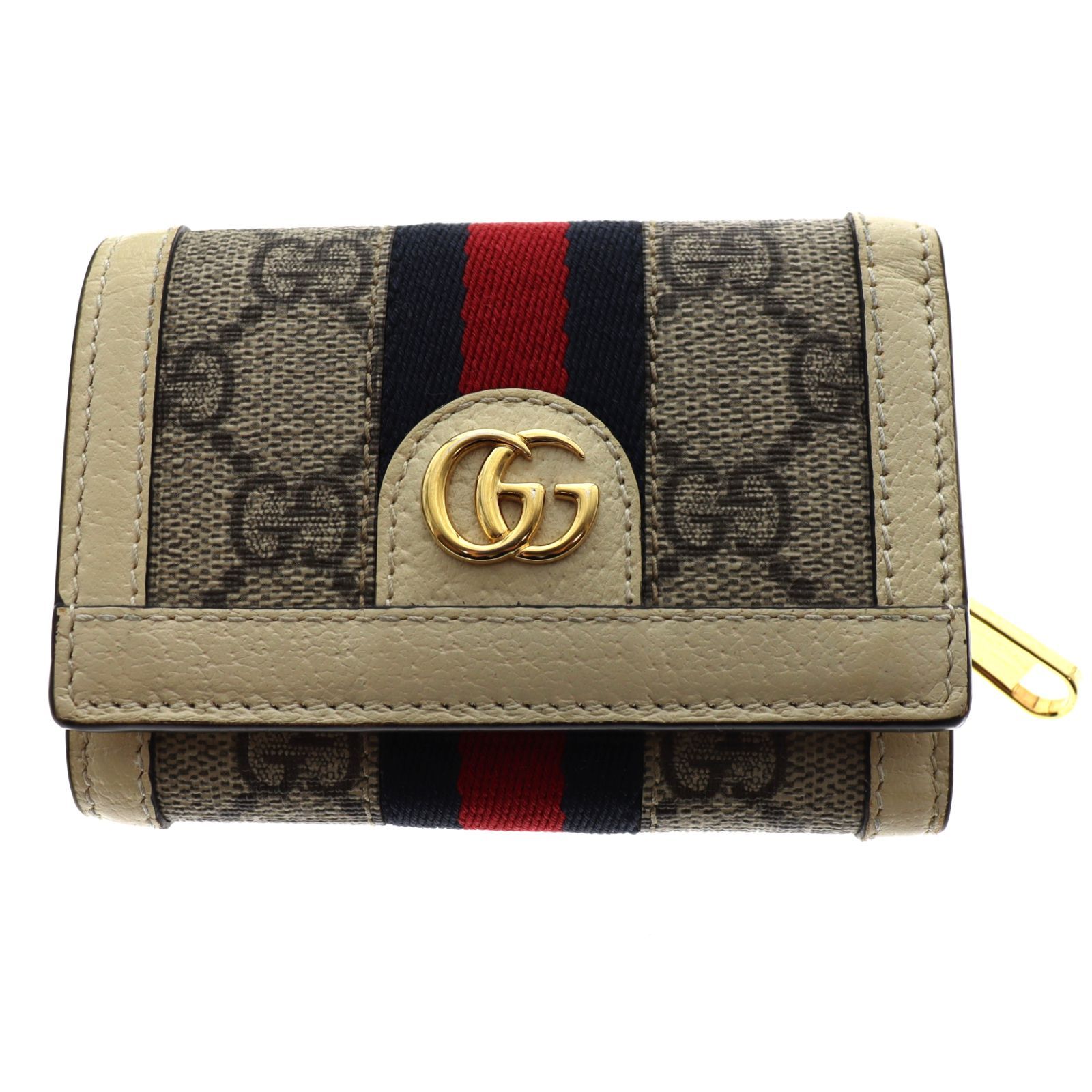 美品】Gucci オフィディア GG 三つ折りウォレット ミニ財布 レディース 