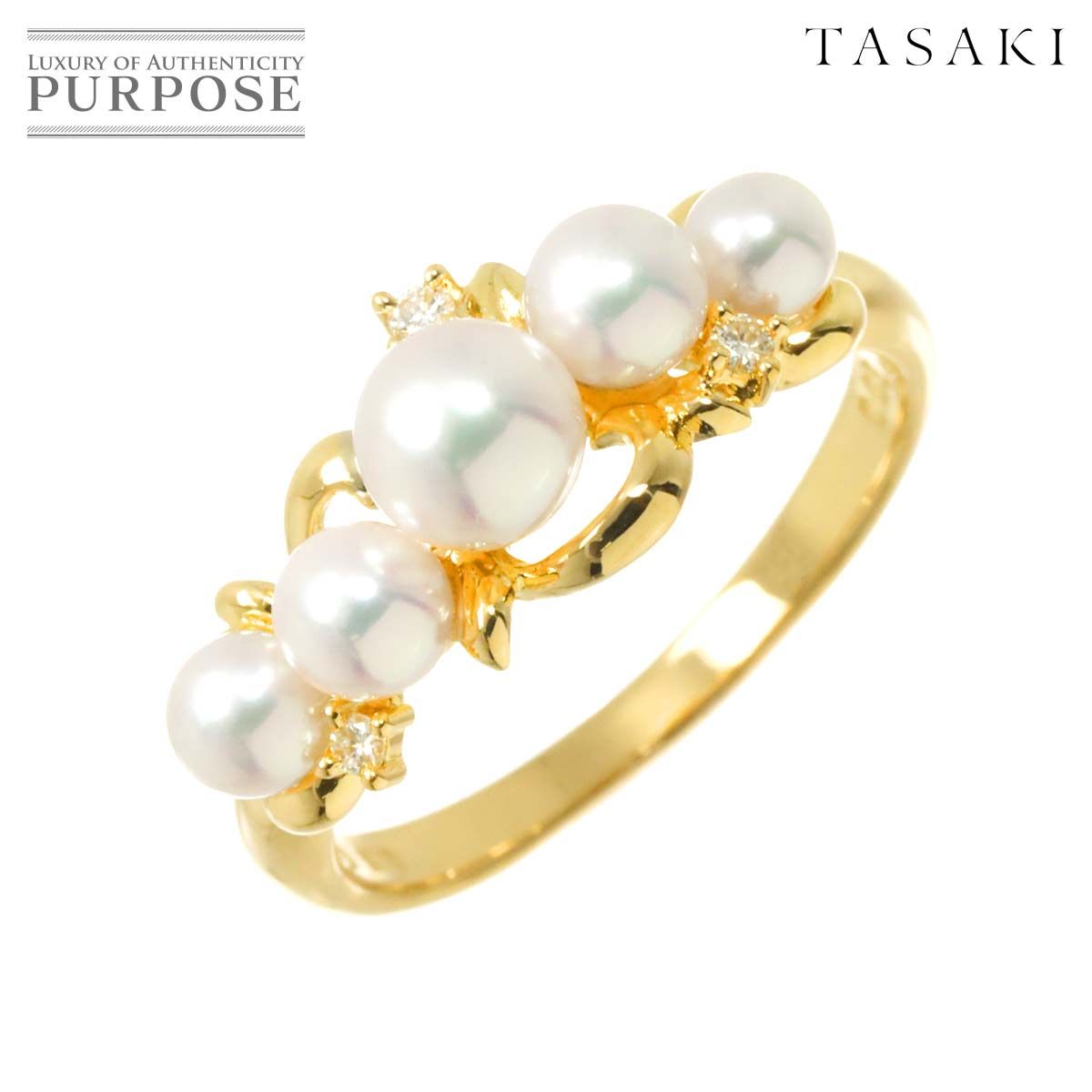 タサキ TASAKI 11.5号 リング ベビーパール 5.1-3.5mm ダイヤ 0.03ct 