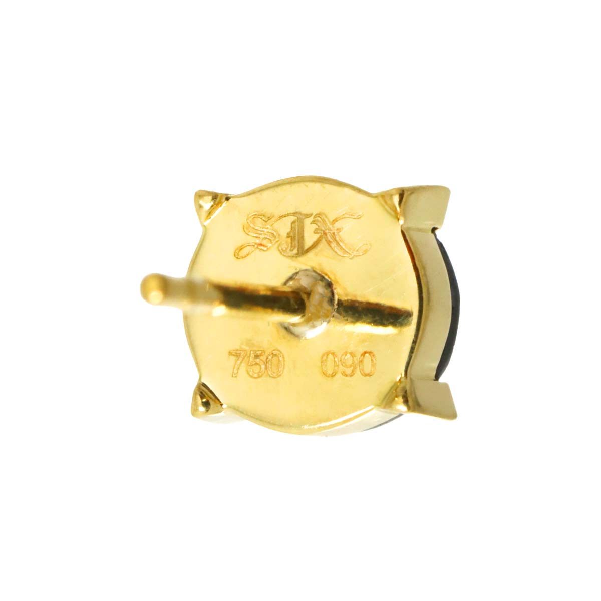 エスジェイエックス SJX ブラックダイヤ 0.90ct ピアス K18 YG 