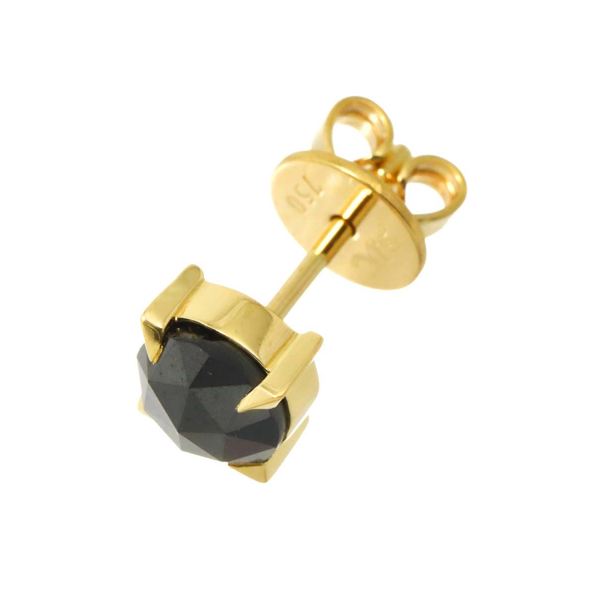 エスジェイエックス SJX ブラックダイヤ 0.90ct ピアス K18 YG 