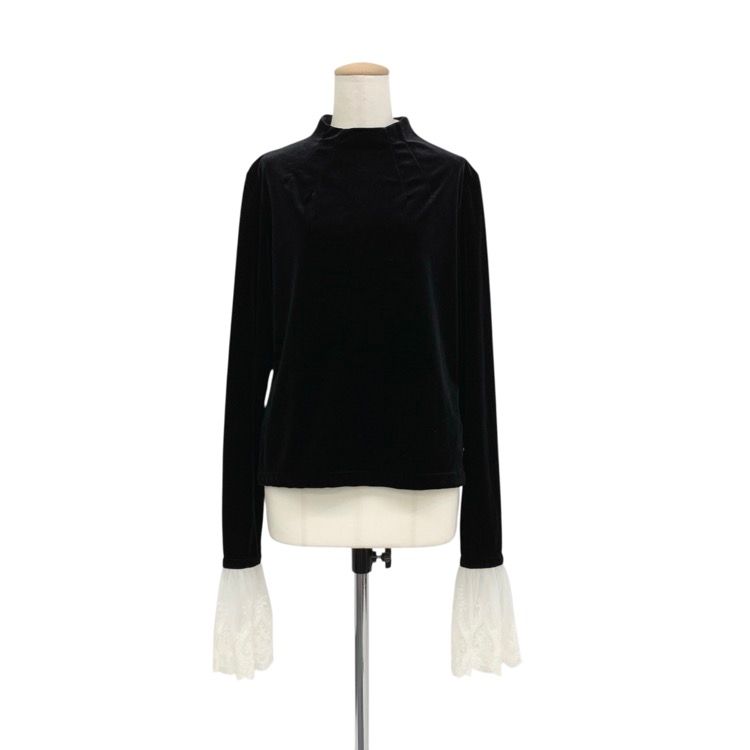 tanaka daisuke タナカダイスケ velours pullover 袖レースベロアプル