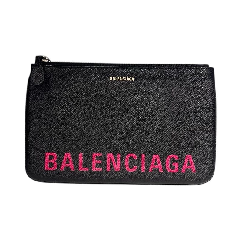 バレンシアガ BALENCIAGA ヴィルクラッチバッグ 545773 ブラック/パープル レザー メンズ クラッチバッグ
