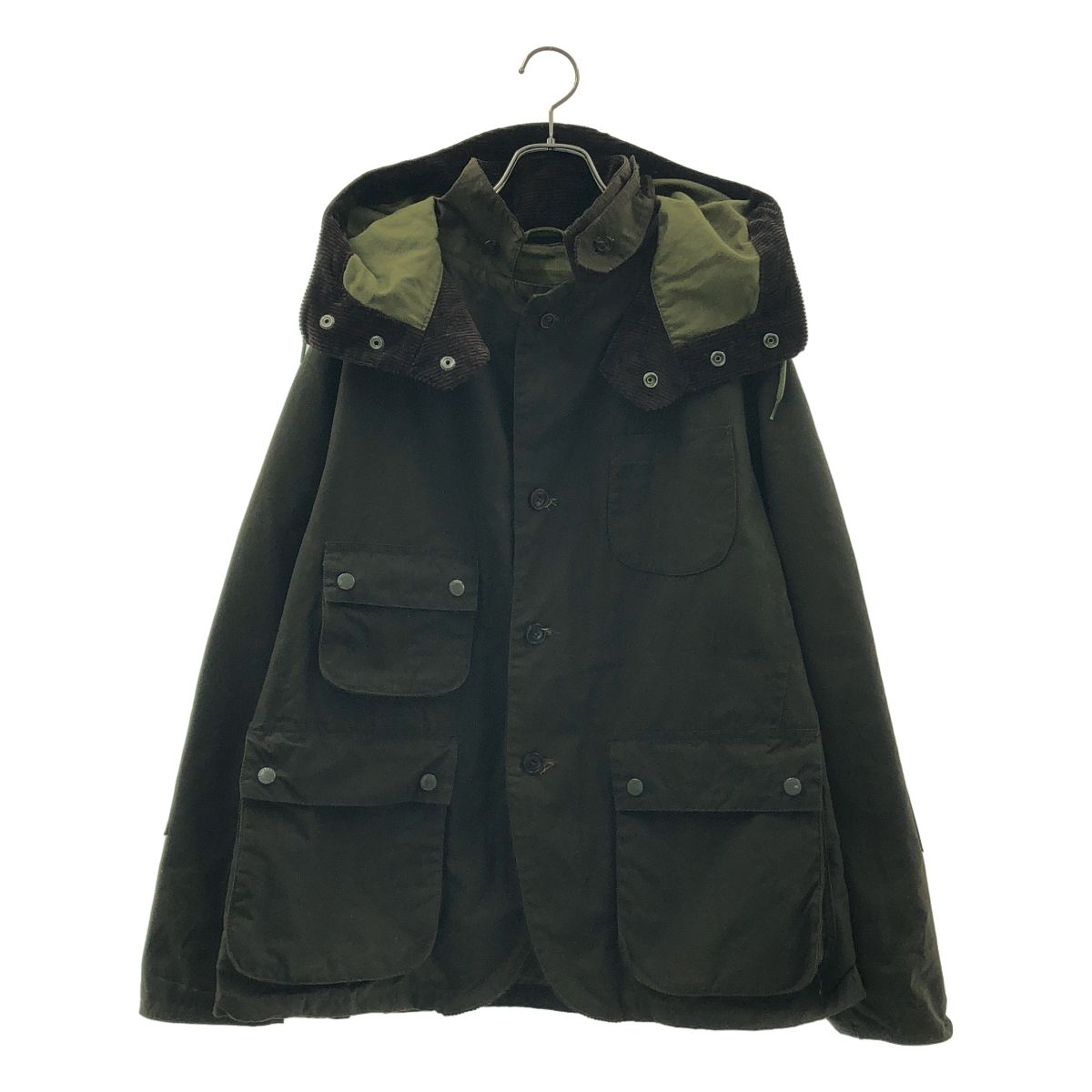 엔지니어링 의류/엔지니어링 의류 | × Barbour/Babour Upland 왁스 재킷/왁스 오버 실루엣 재킷/후드 탈부착 가능 | M | 다크 브라운 | 남성용