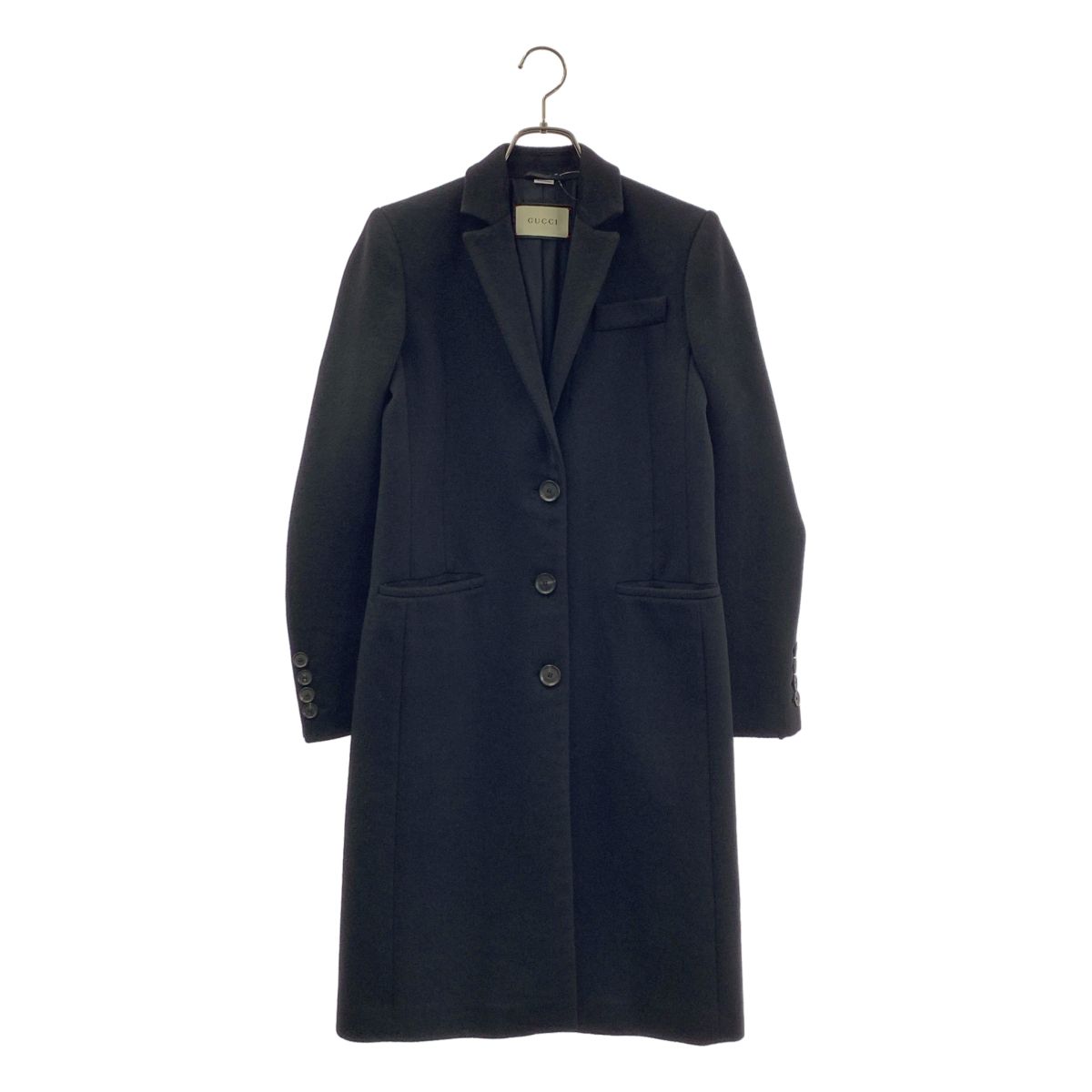 GUCCI / グッチ | ウール チェスターコート | 38 | ブラック GUCCI / グッチ | ウール チェスターコート | 38 | ブラック