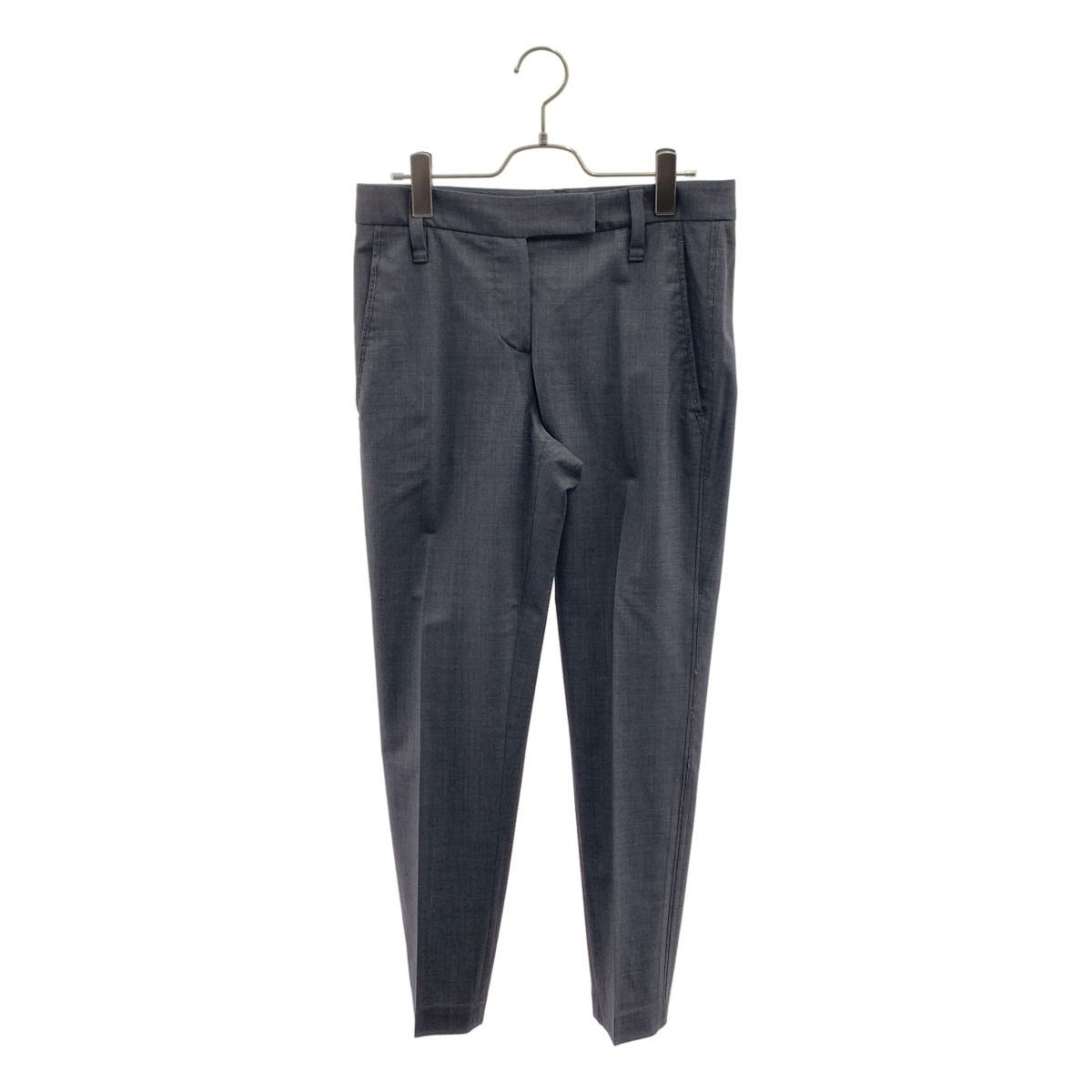 【美品】  BRUNELLO CUCINELLI / ブルネロクチネリ | サイドライン ビジュー 装飾 スラックス パンツ | 36 | グレー | レディース