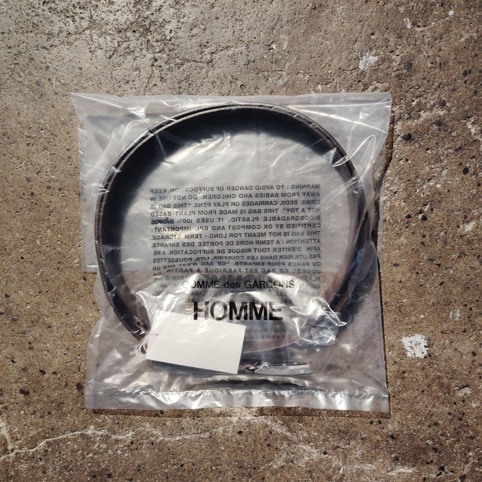26ss コムデギャルソンオム ステアオイルスムース30mm ベルト COMME