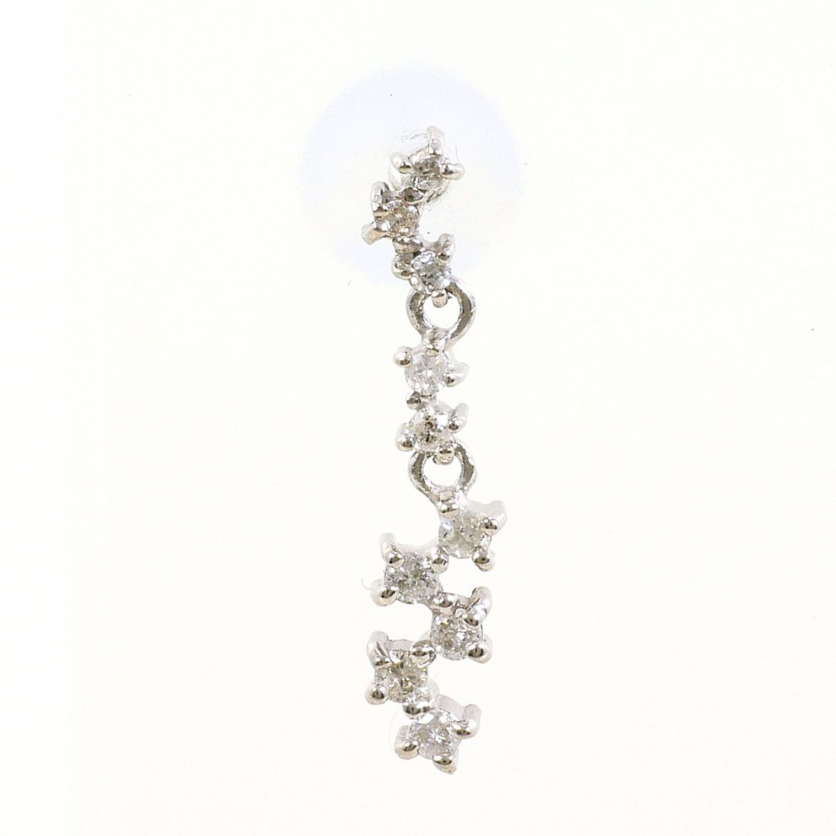 K18WG ピアス(片耳) ダイヤモンド 0.10 ct 総重量約0.4g レディース