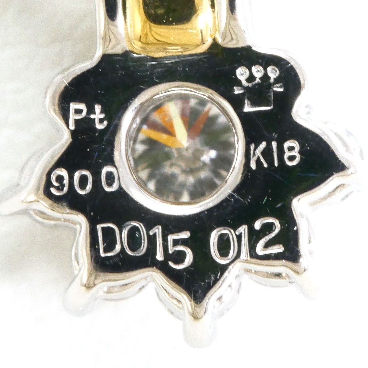 クレサンベール CRESCENT VERT PT900/プラチナ K18YG ネックレス 