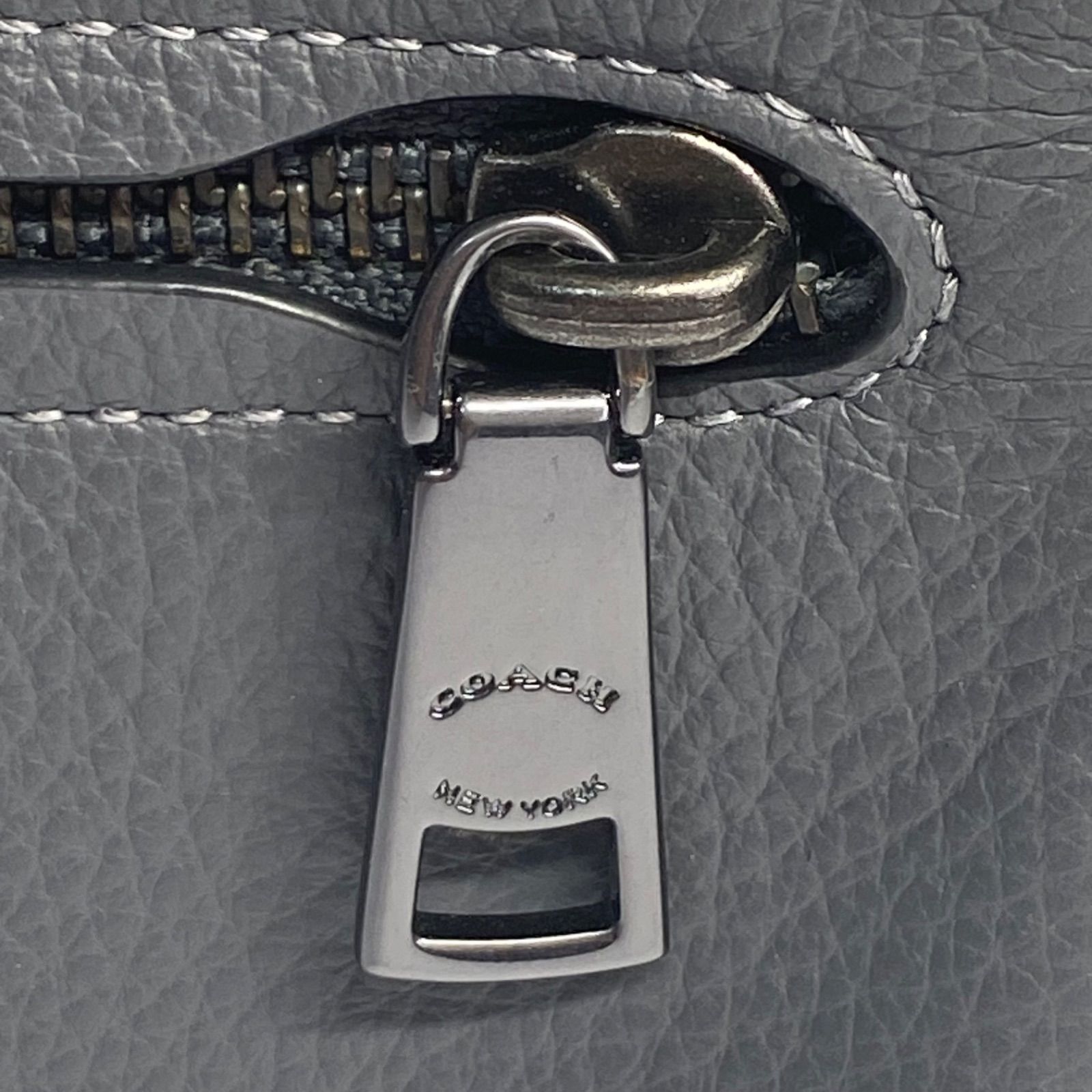 美品】COACH コーチ エリアス ショルダーバッグ グレー 本革 レザー 