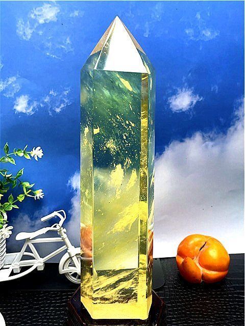  3540g 370mm 超 水晶六角柱B89D2|156D01A 収納ラック 置物 インテリア小物