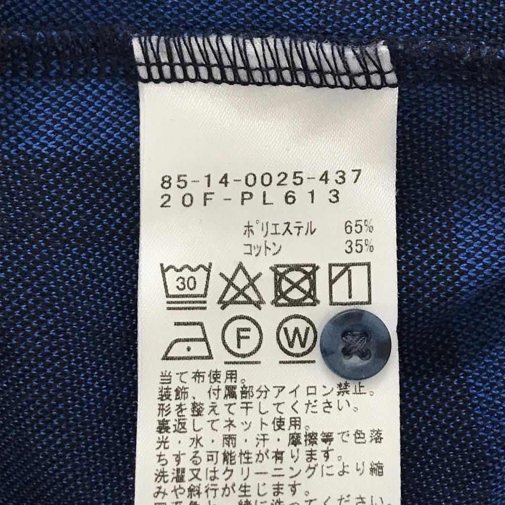 美品】ビームスゴルフ 長袖ハイネックシャツ ブルー×ネイビー チェック