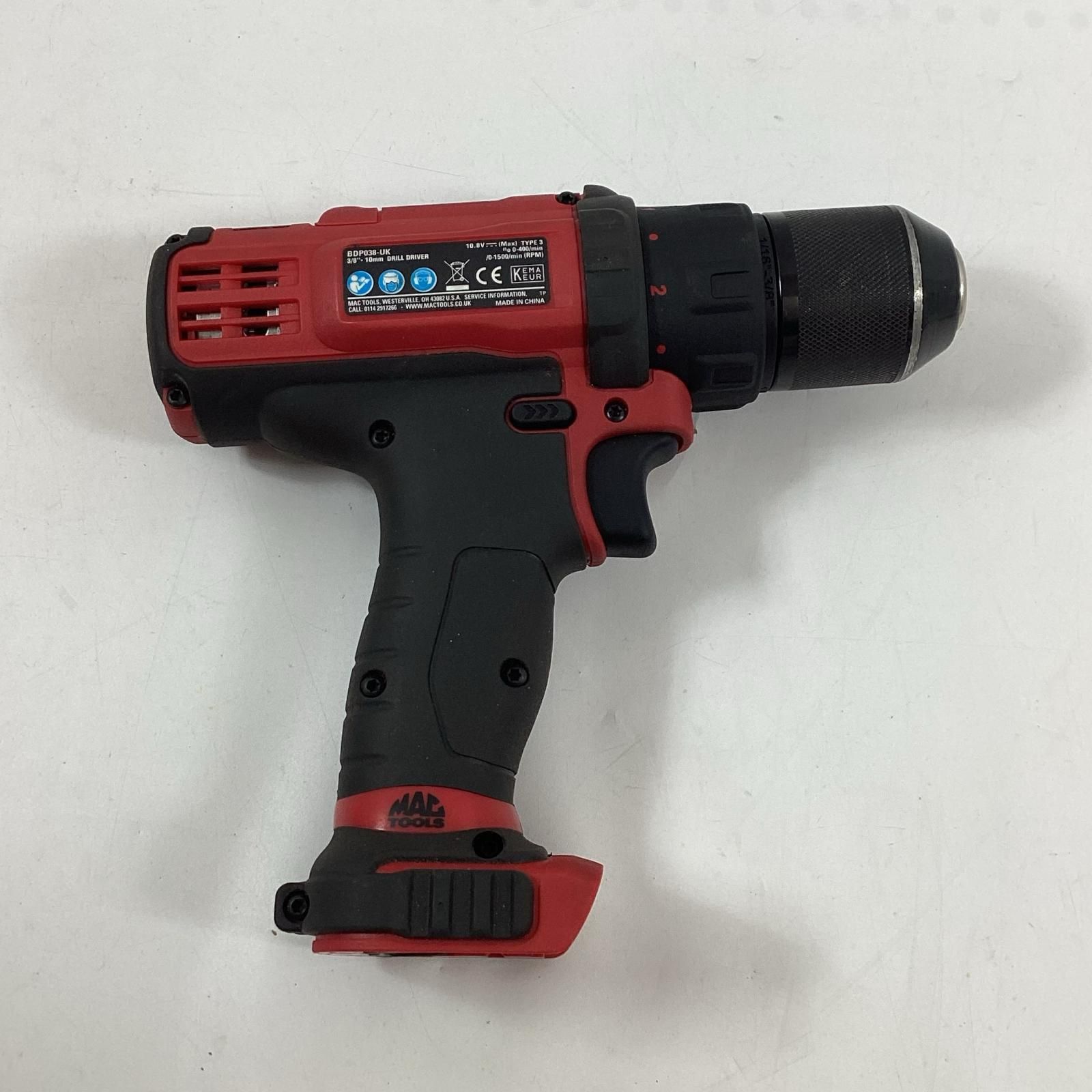 MAC TOOLS マック ドライバドリル BDP038-UK レッド 本体のみ 10.8v 