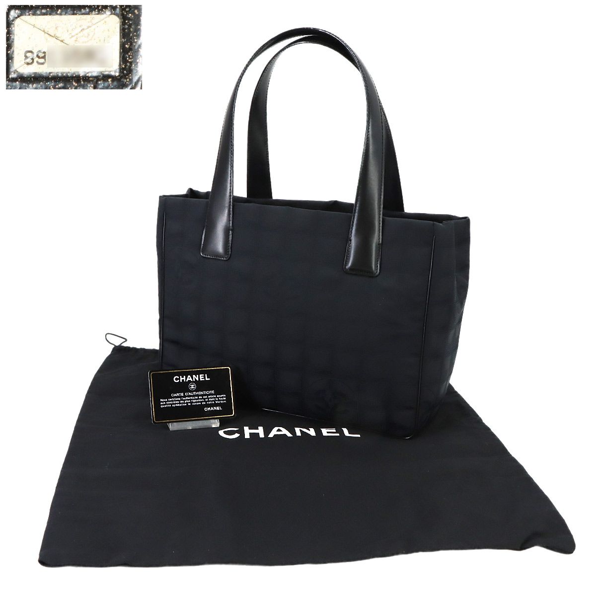 良品】CHANEL シャネル ニュートラベルライン MM トートバッグ 黒