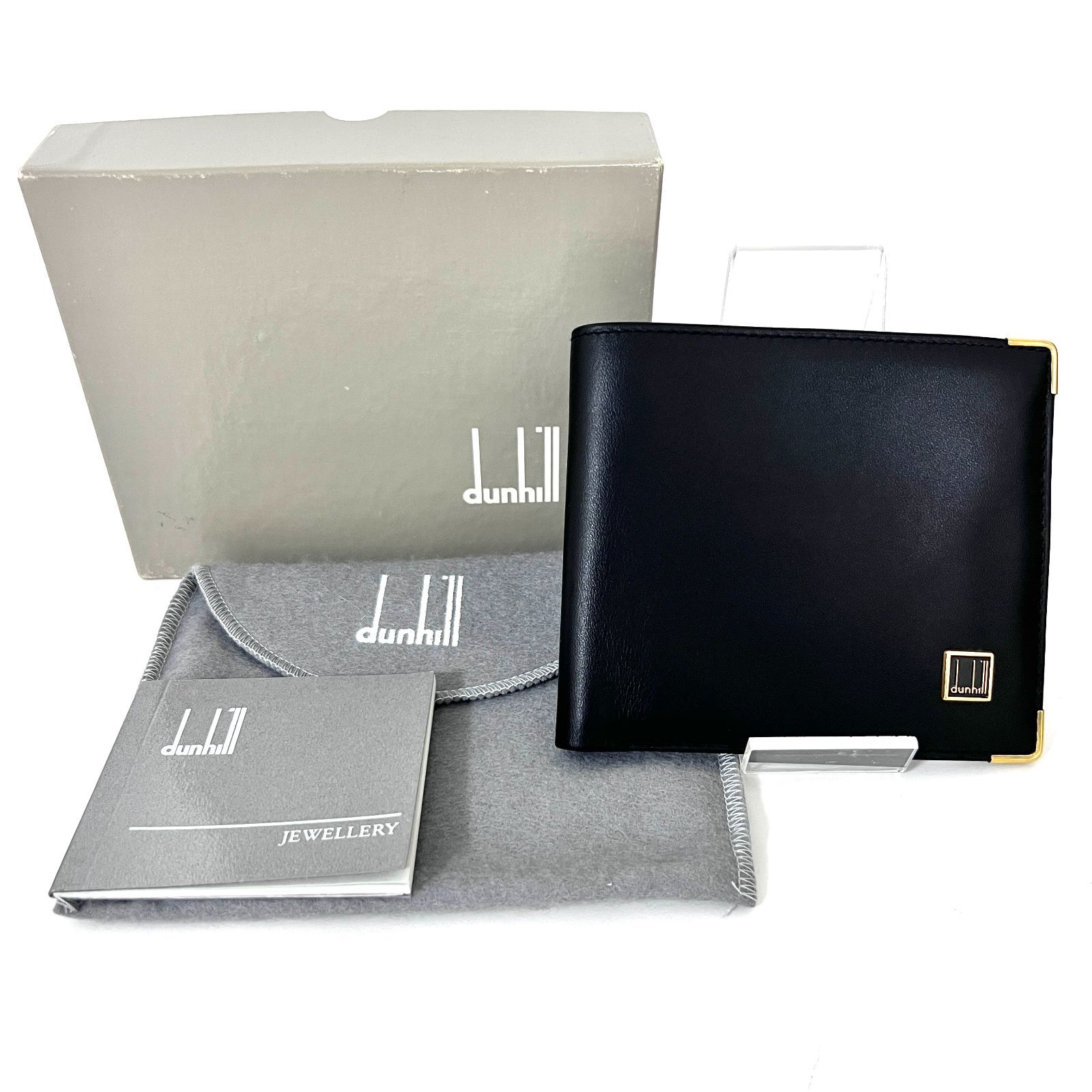 SD6462 美品！ DUNHILL ダンヒル レザー 二つ折り財布 コンパクト 