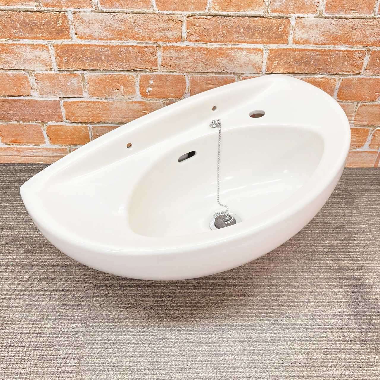 中古品】 TOTO 陶器製 手洗器 壁掛前丸手洗器(楕円型 洗面ボウル 