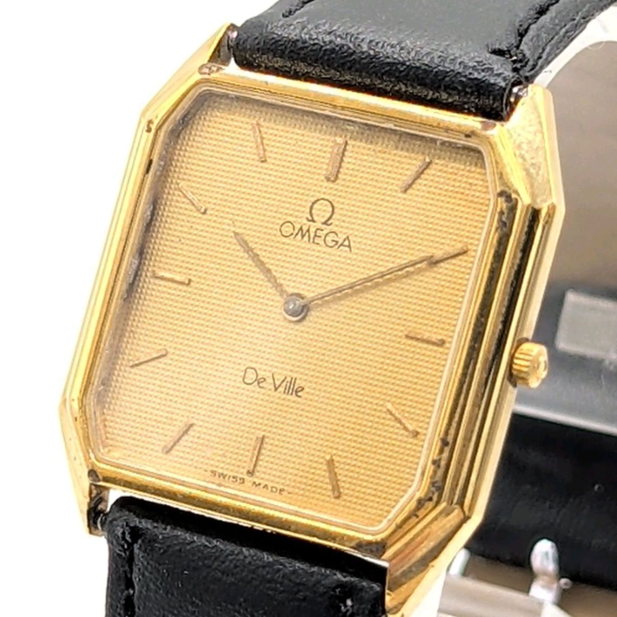 OMEGA DE VILLE Watch Quartz Ladies Square Gold Gold dial Y2K 