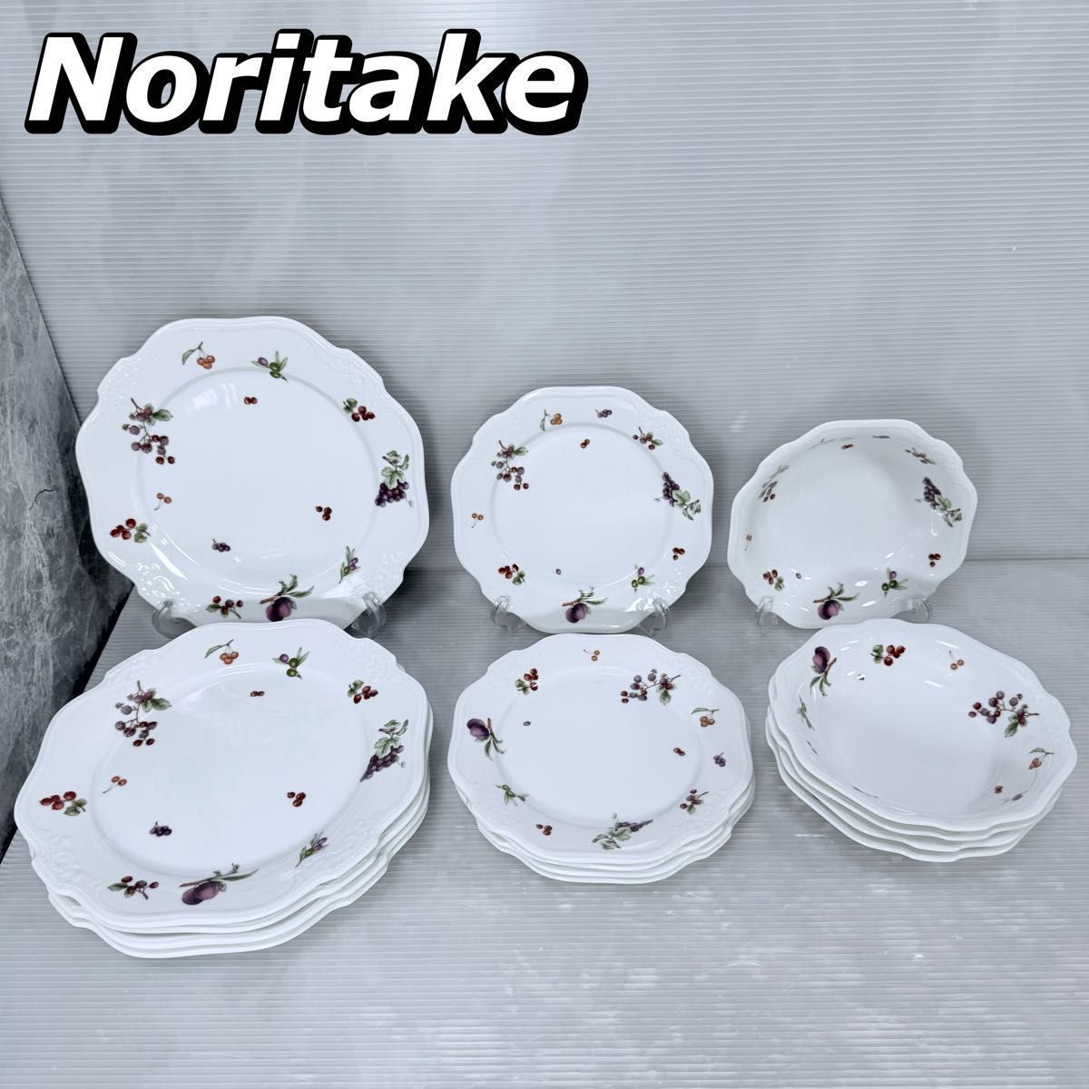 Noritake ノリタケ フルーツデザイン ベリー柄 プレート 皿 3種 各5枚 