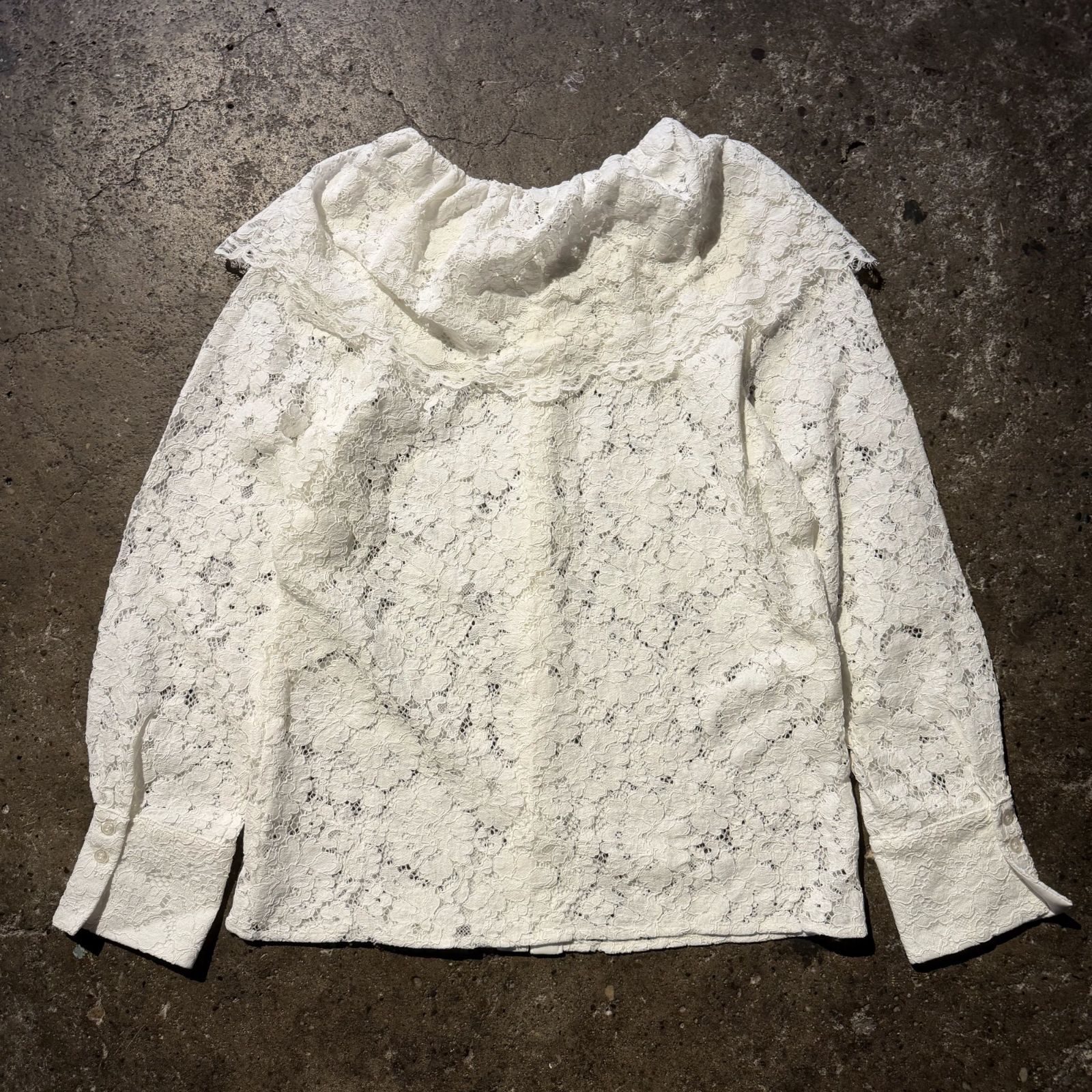 MANOF LACE COLLAR SHIRT ホワイト FREE マノフ レースカラーシャツ 
