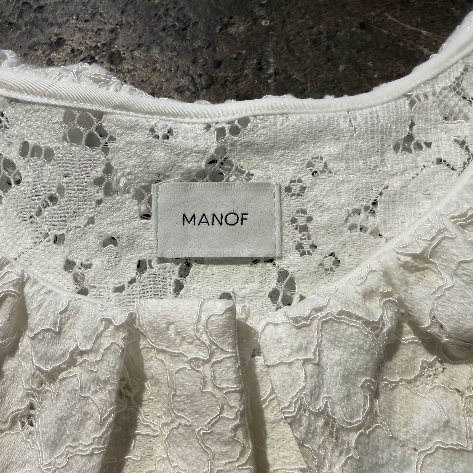 MANOF LACE COLLAR SHIRT ホワイト FREE マノフ レースカラーシャツ 