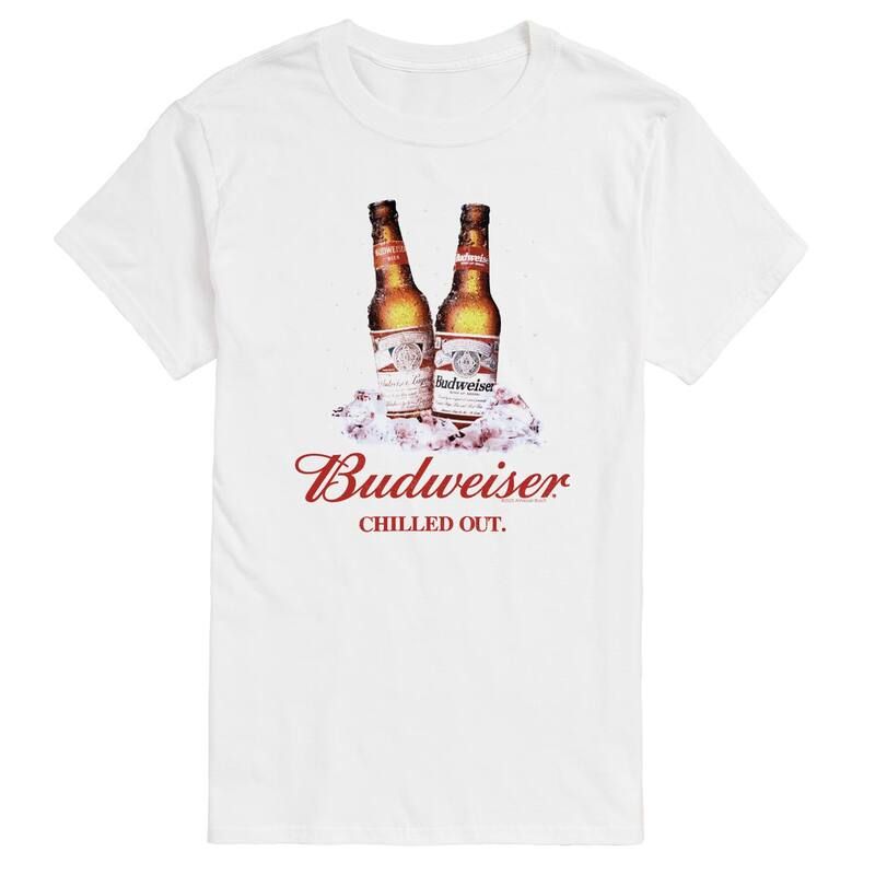 アニメキャラクター メンズ トップス Tシャツ トール グラフィック Licensed Character Big Tall Budweiser Chilled Out Graphic Tee White ホワイト