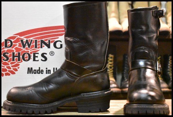 RED WING エンジニアブーツ8280 PT91 ブラック 7D 箱付 良品 PT91刺繍】レッドウィング 8280 ナイフポケット
