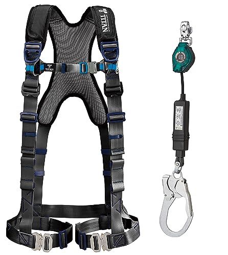 タイタン TITAN パンゲア-ランヤードセット PAHNー10AーBLーM - RICOROーN HLーMR型 腿水平型|タイプ1ランヤード シングル|ロック装置付き巻取式|軽量ハイグレード|ワンタッチバックル|肩 背中クッション標準装備 231b3968